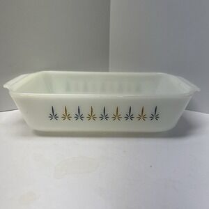 FIRE KING Candle Glow 441  Ovenware 1 Quart Loaf Baking‎ Dish VTG Anchor Hocking